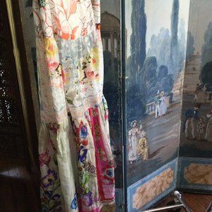 Johnny Was silk  floral maxi skirt